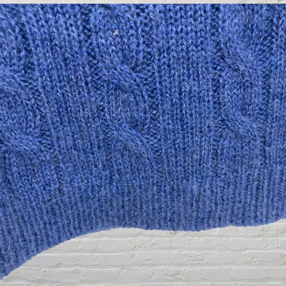 Soft Surroundings Michelle Sweater Dress M Turtleneck Cable Knit Blue Tunic - Picture 8 of 14